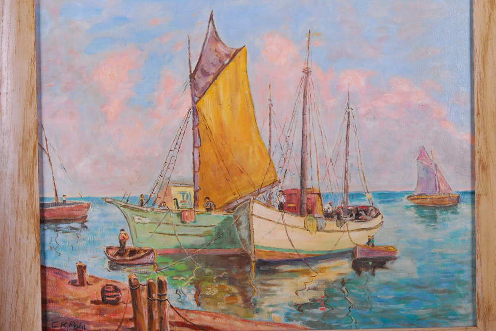 C. R. Pohl Seascape Oil on Canvas Painting