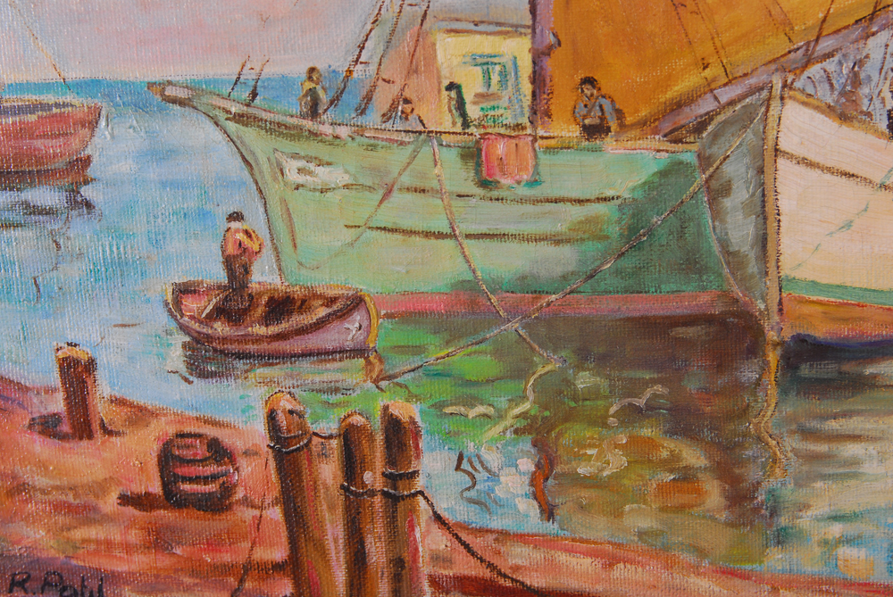 C. R. Pohl Seascape Oil on Canvas Painting