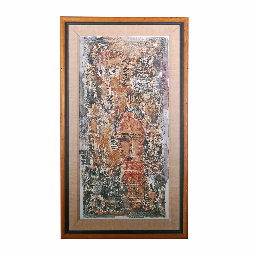 Georges Ebrin Adingra Abstract Oil on Canvas Painting