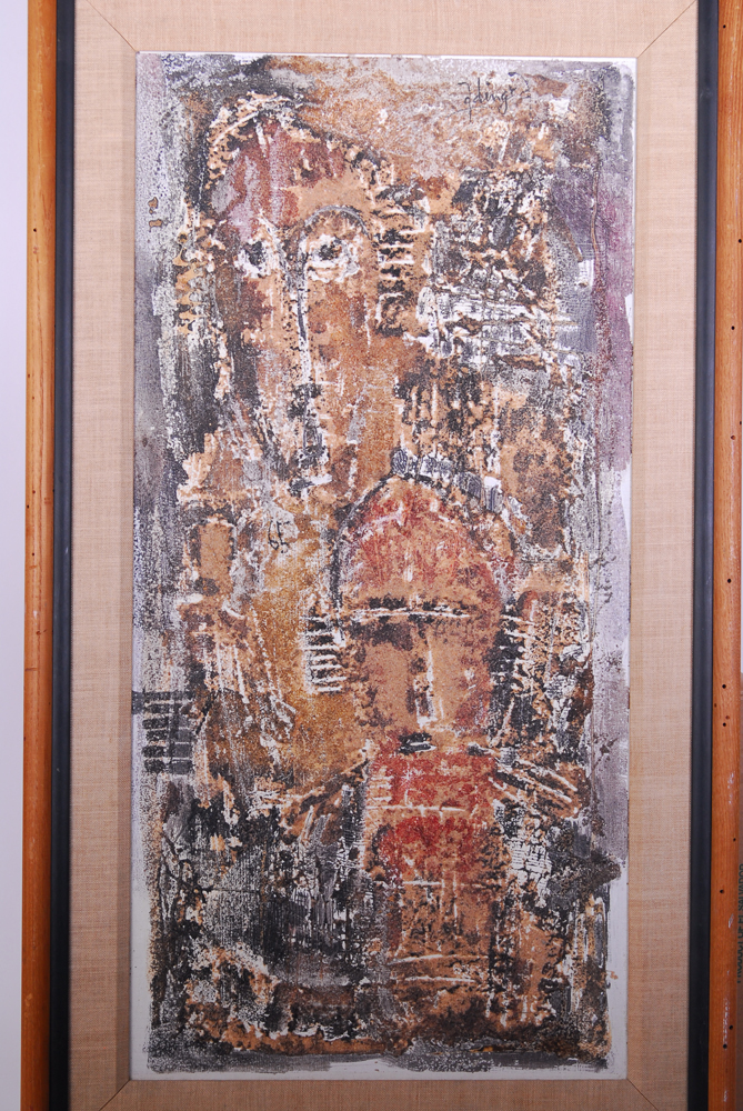 Georges Ebrin Adingra Abstract Oil on Canvas Painting