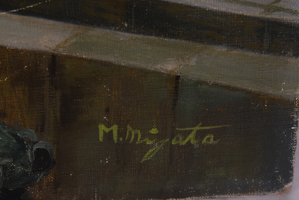 M. Migata "Elaborate Structure" Oil On Canvas Painting