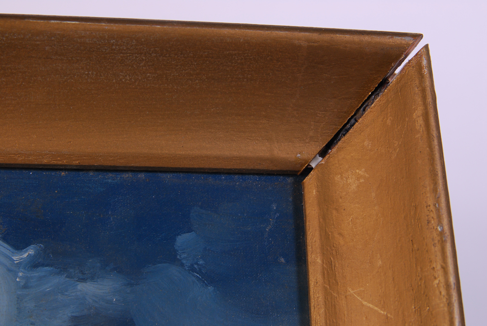 R. Polini Nightime Seascape Oil on Canvas Painting