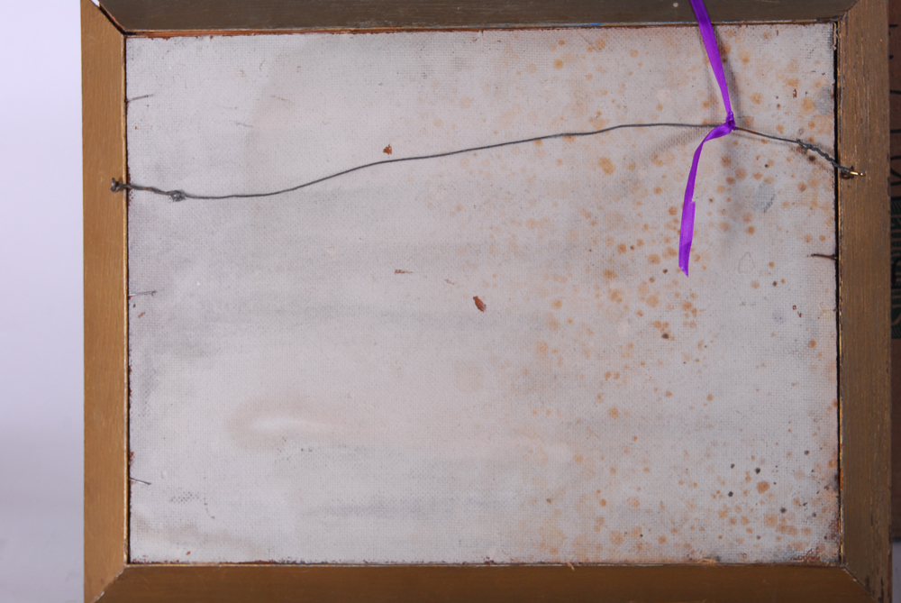 R. Polini Nightime Seascape Oil on Canvas Painting