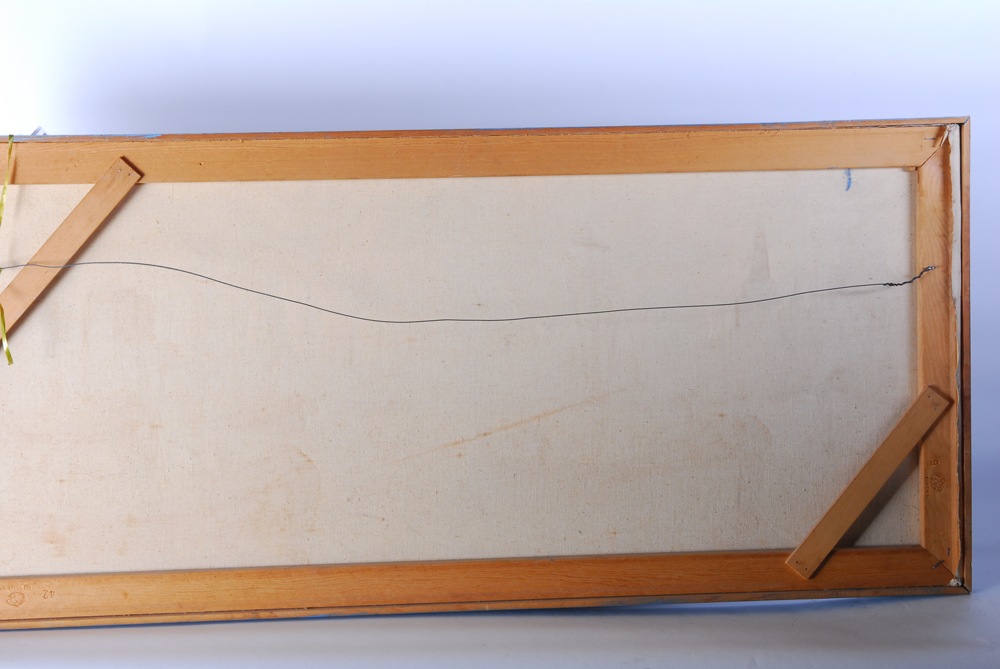 Catherine Priestly Richardson "Ship in Industrial Sea Port" Oil on Canvas Painting