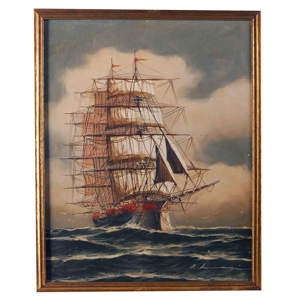 Renato Longanesi Oil on Canvas Painting