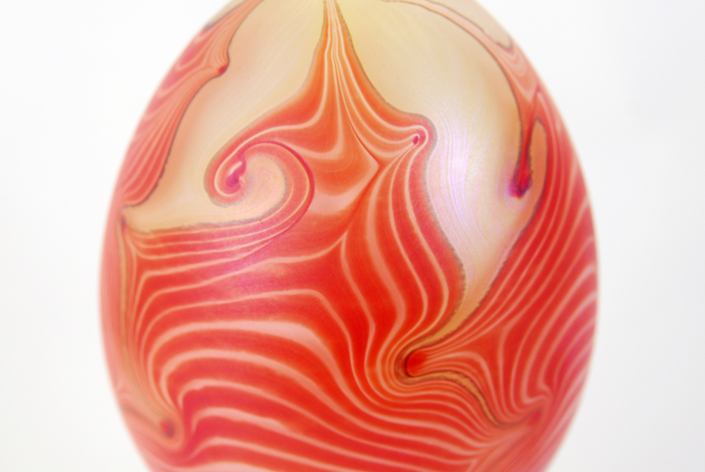 Collection of Art Glass Eggs with Stands