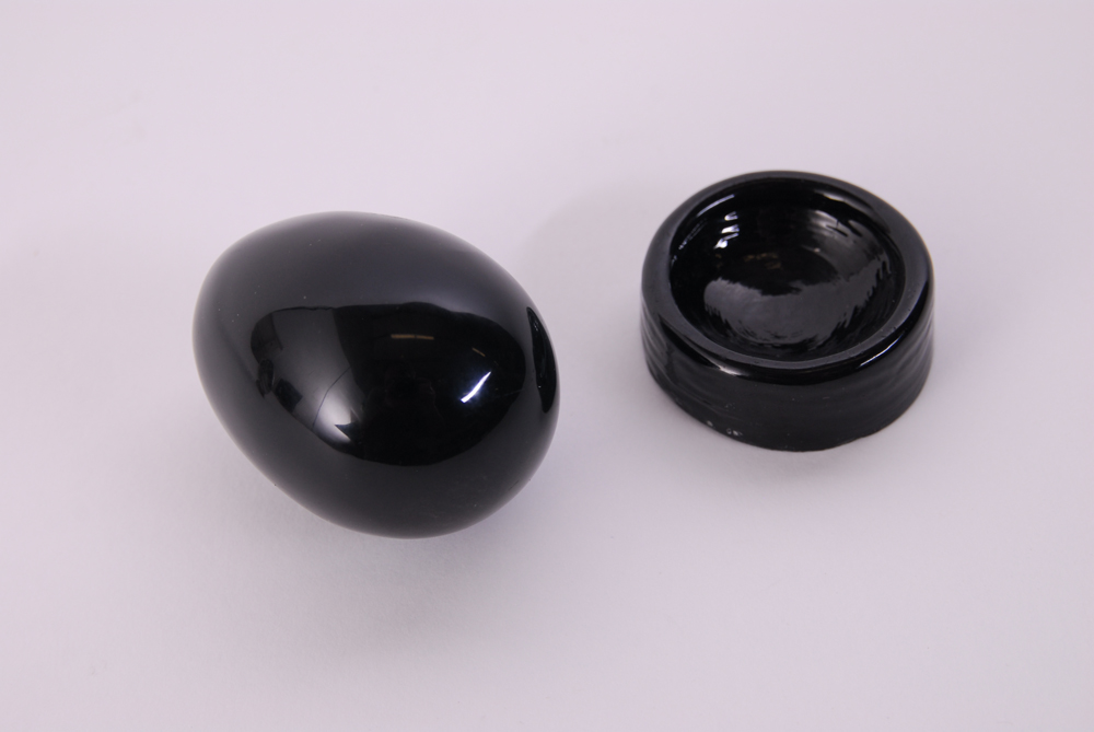 Collection of Art Glass Eggs with Stands