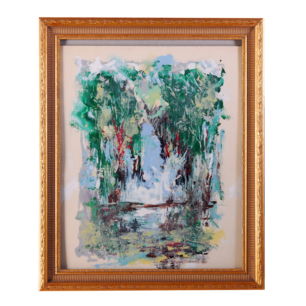 Romer Shawhan Abstract Oil on Board Painting