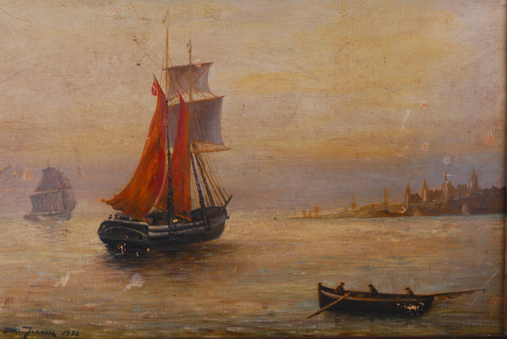 Vintage Nautical Oil on Board