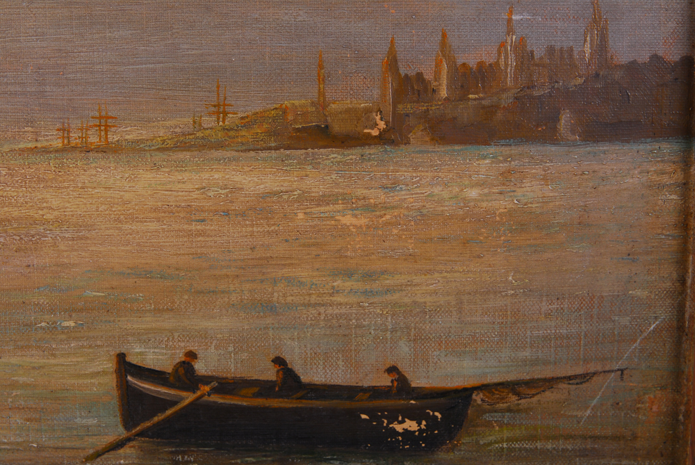 Vintage Nautical Oil on Board