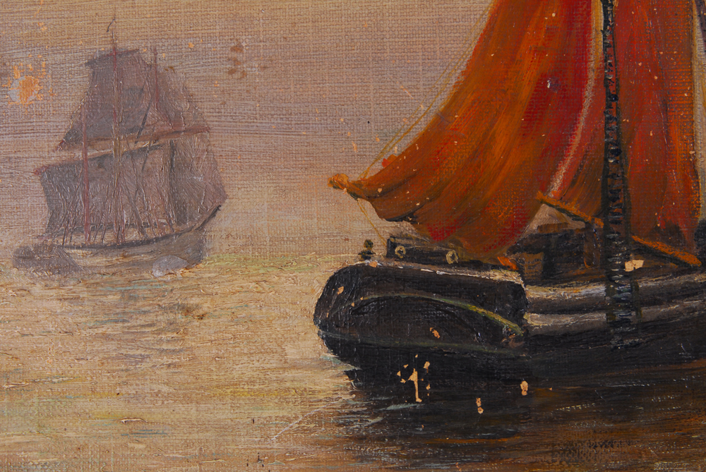 Vintage Nautical Oil on Board