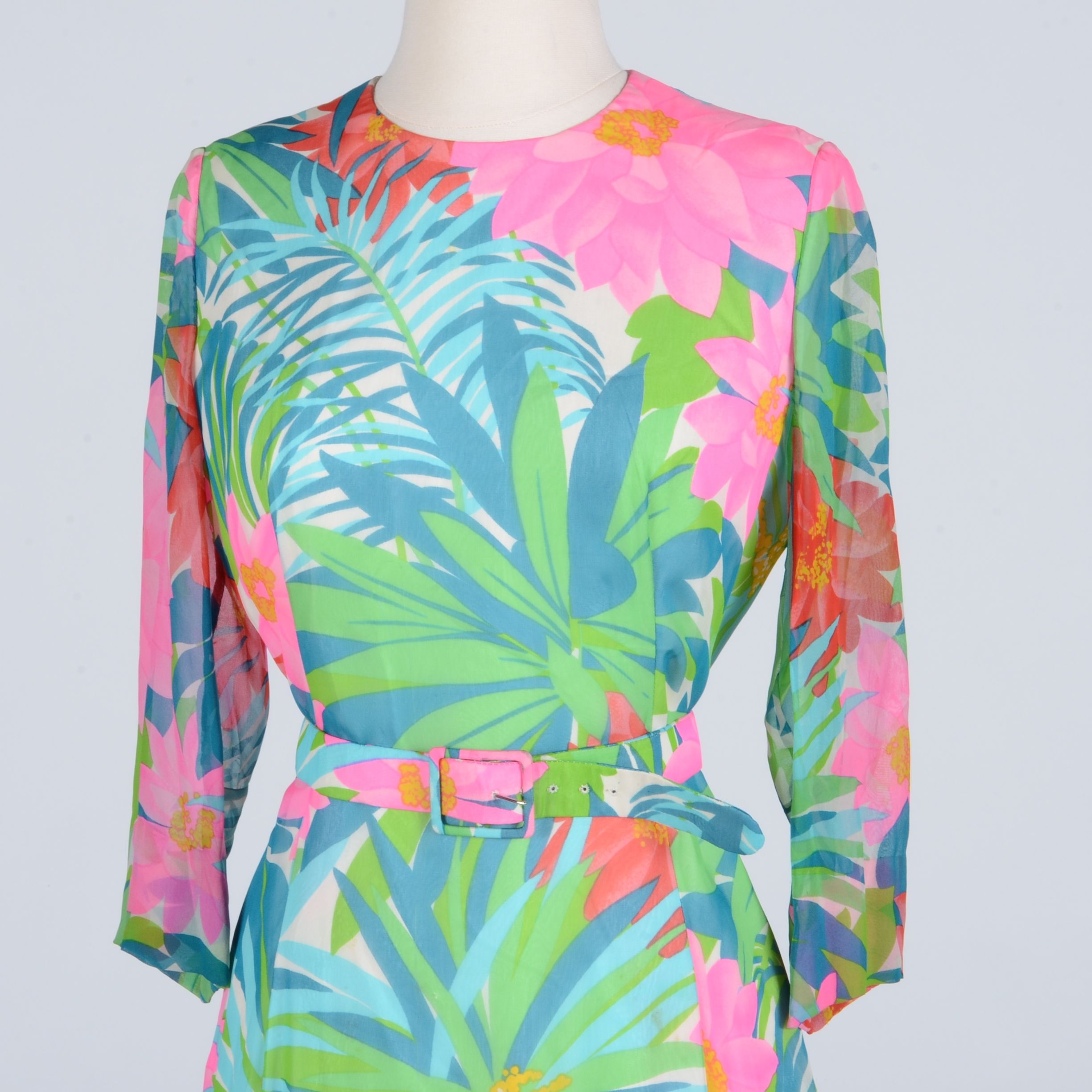 Circa 1970's Stanley Korshack Maxi Dress with Belt