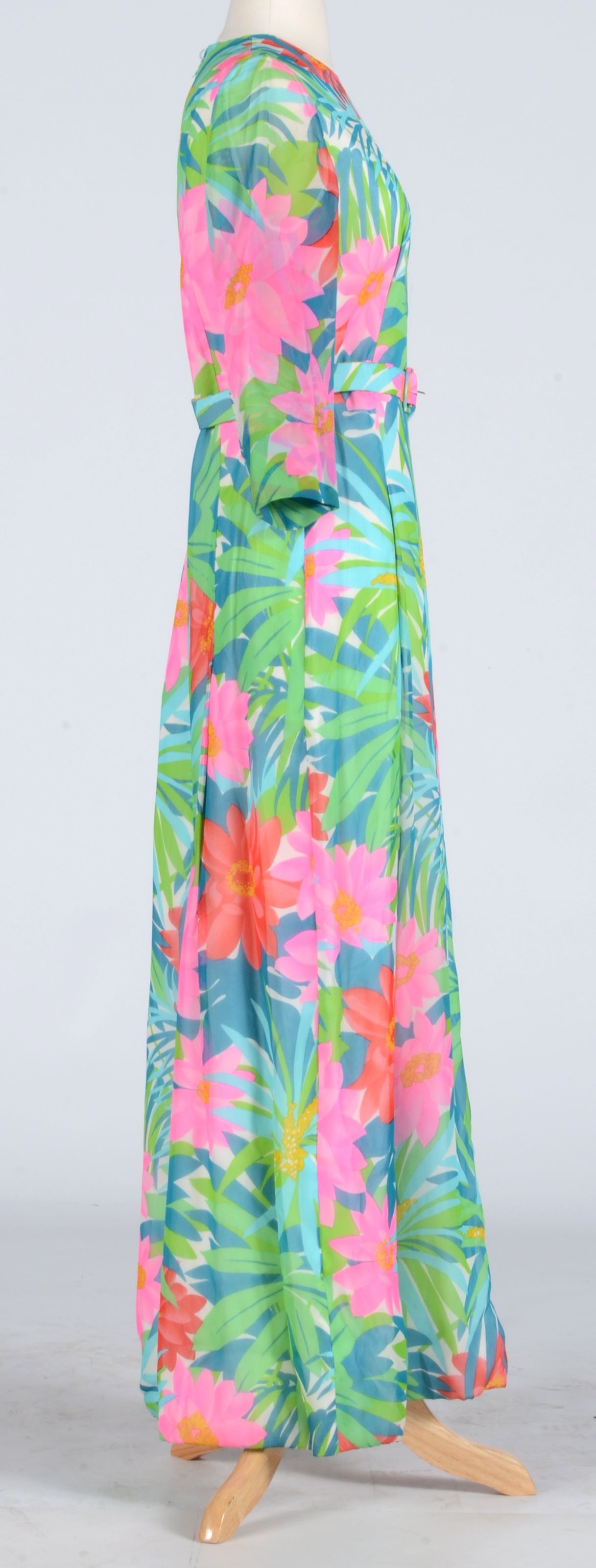 Circa 1970's Stanley Korshack Maxi Dress with Belt