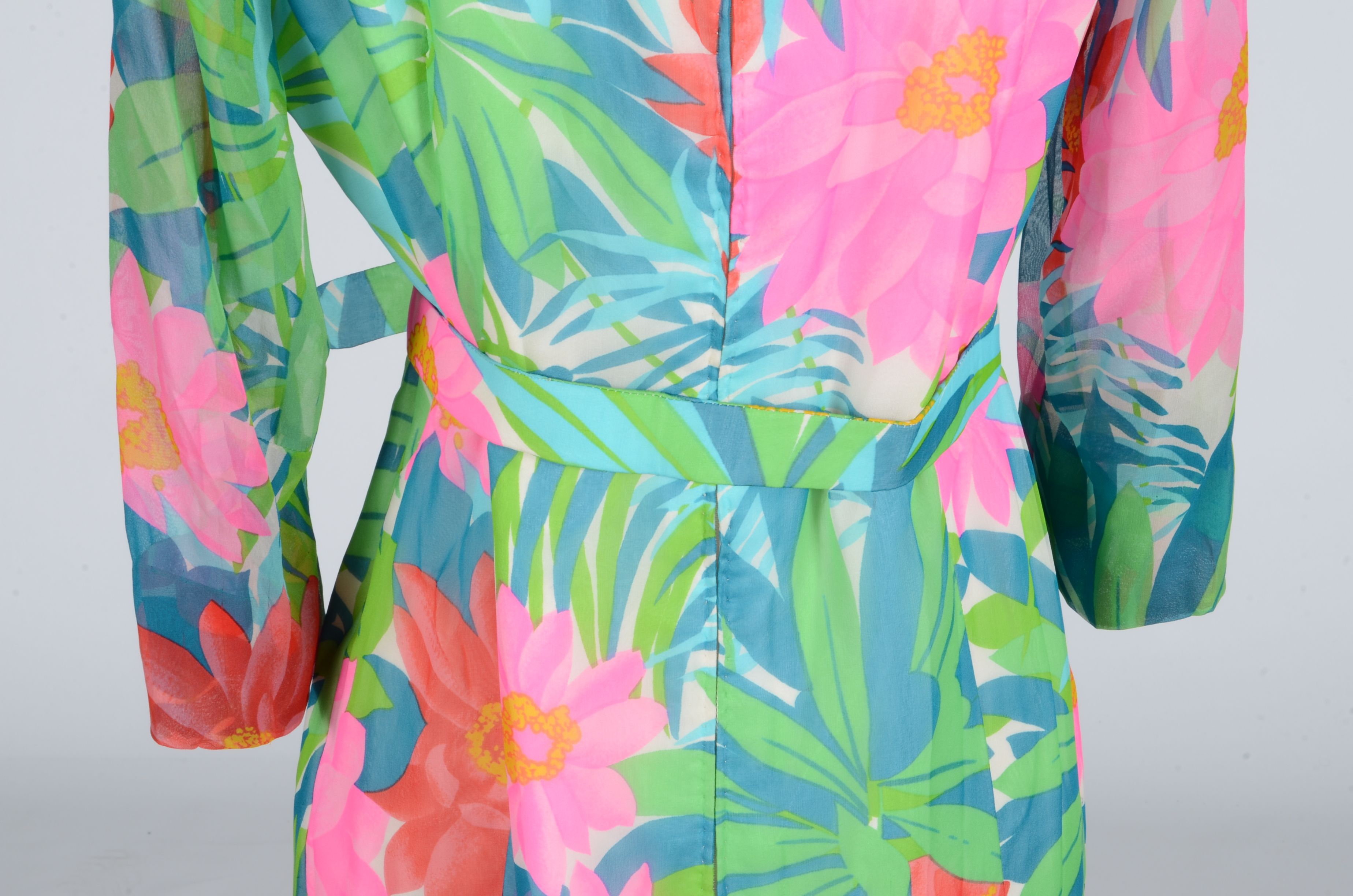 Circa 1970's Stanley Korshack Maxi Dress with Belt