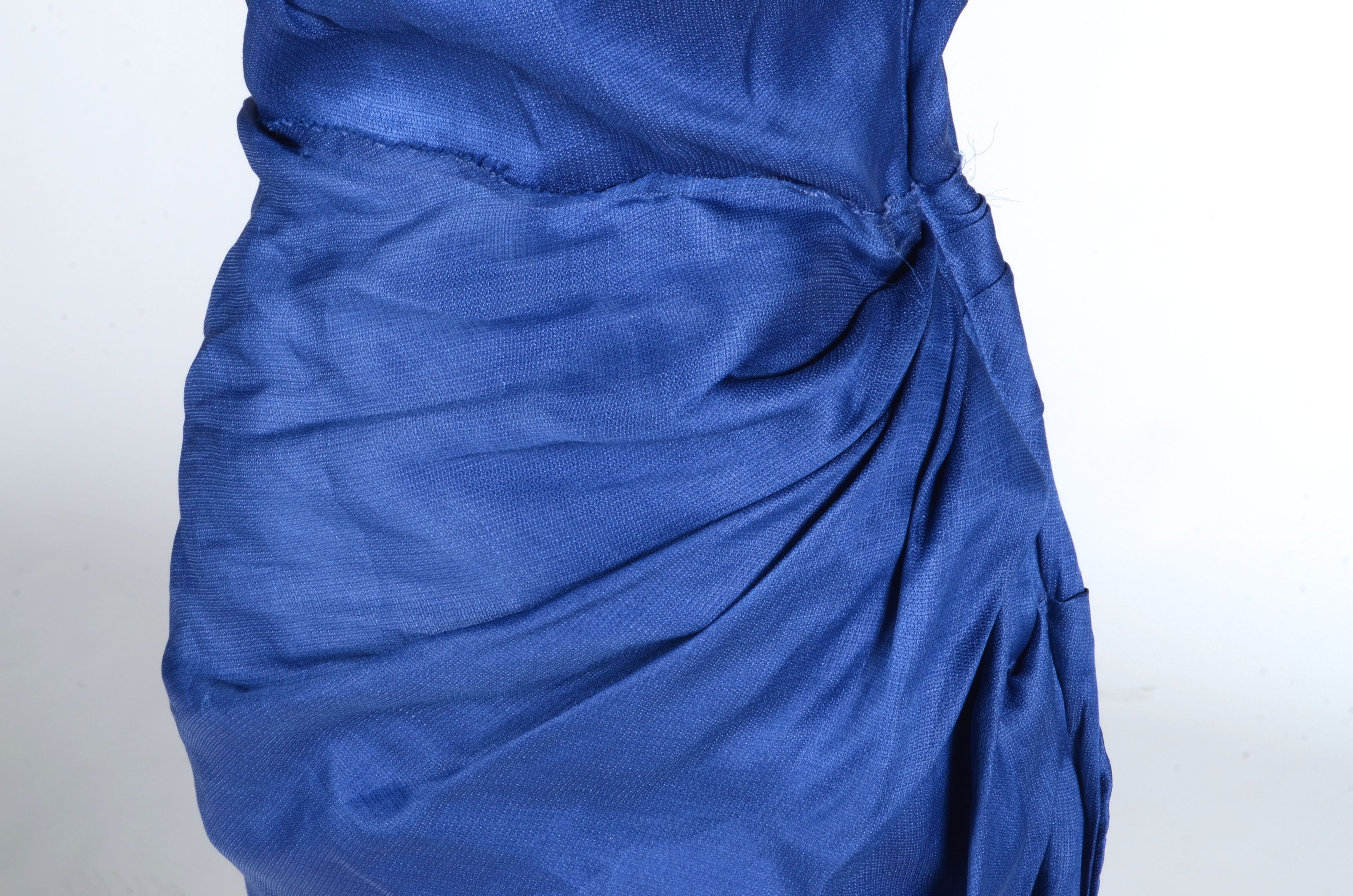 2009 Lanvin Silk and Linen Strapless Cocktail Dress