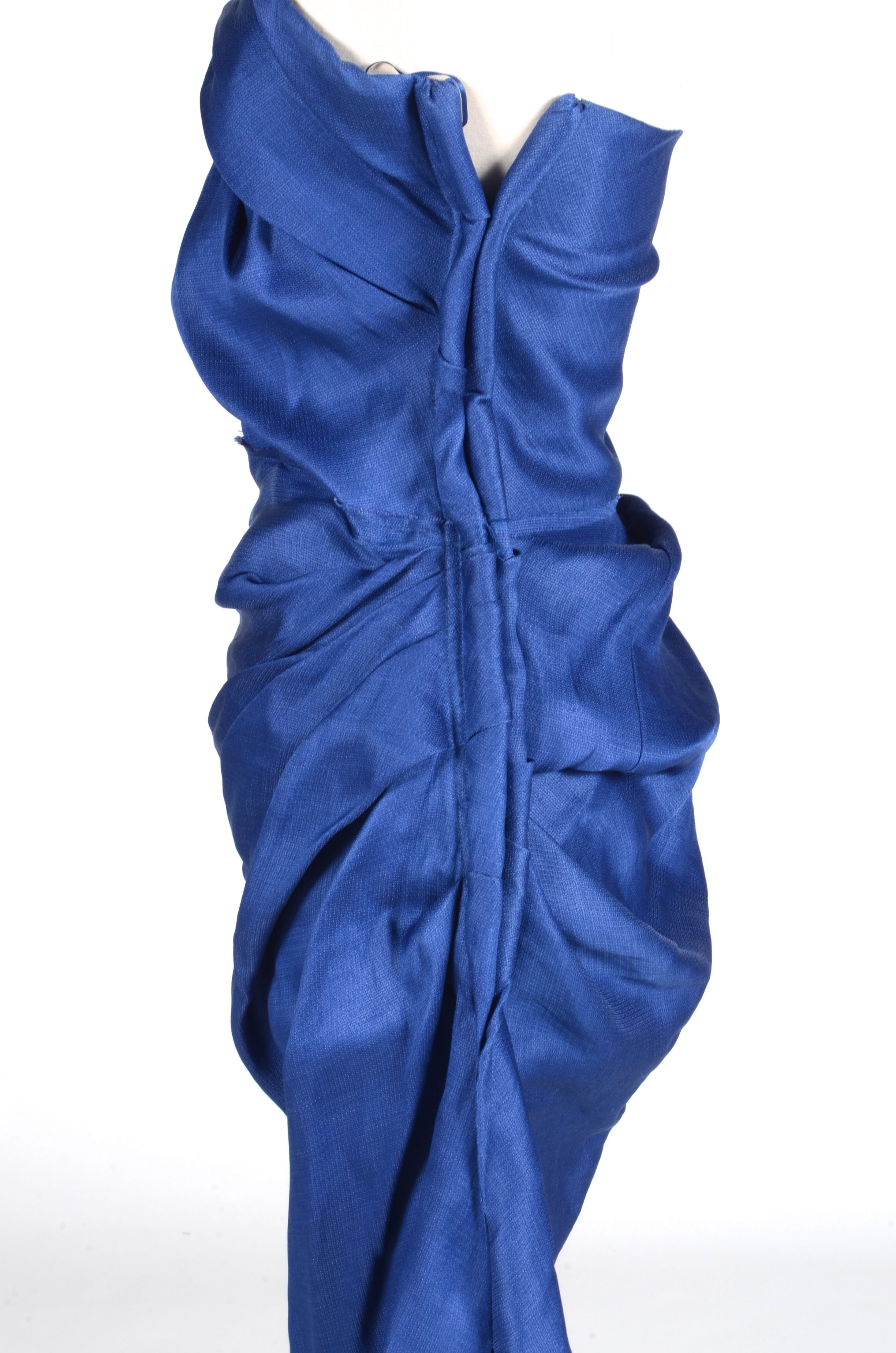 2009 Lanvin Silk and Linen Strapless Cocktail Dress