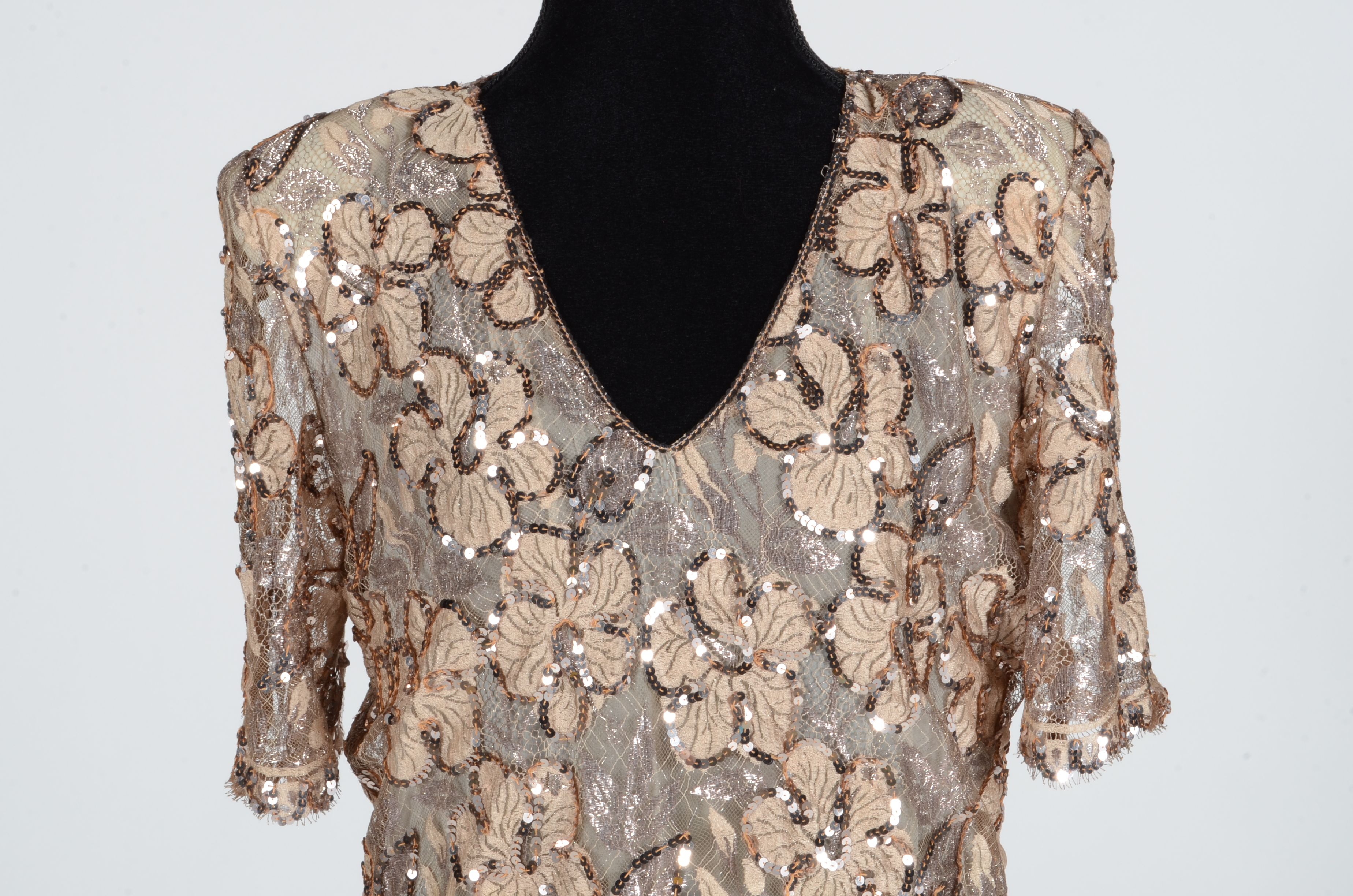 Christian Dior Blush Floral Sequin Dress