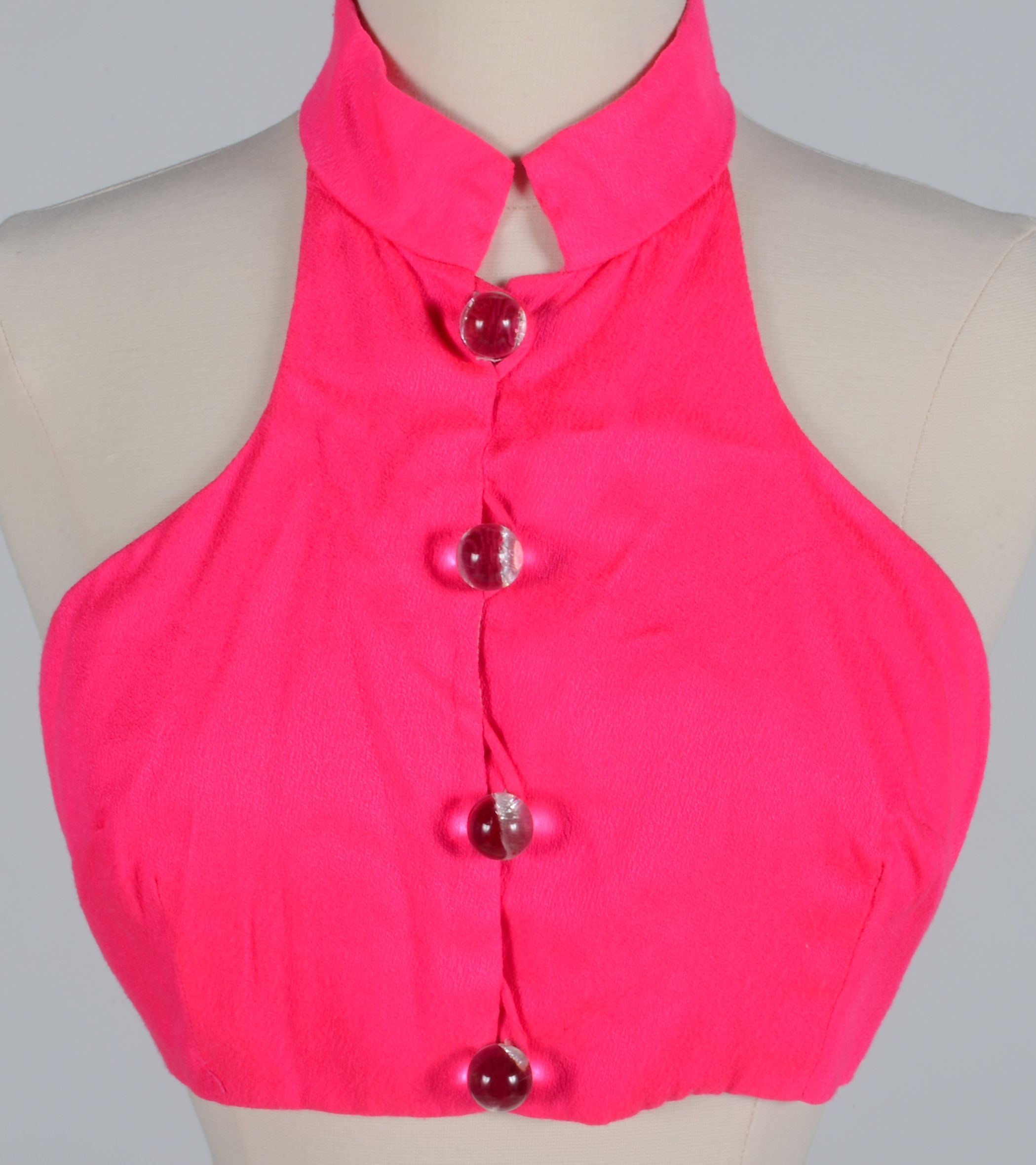 Circa 1960s Pink Crop Top And High Waisted Pants