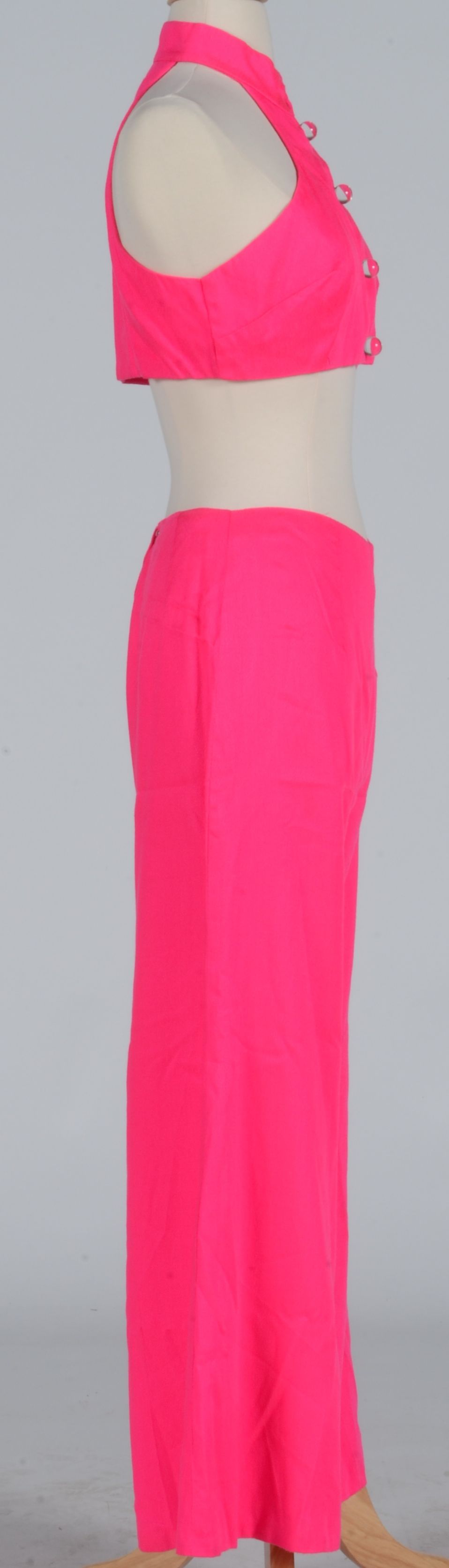 Circa 1960s Pink Crop Top And High Waisted Pants