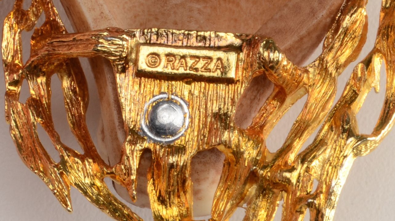 Razza Gold Toned Lion Pendant Necklace.