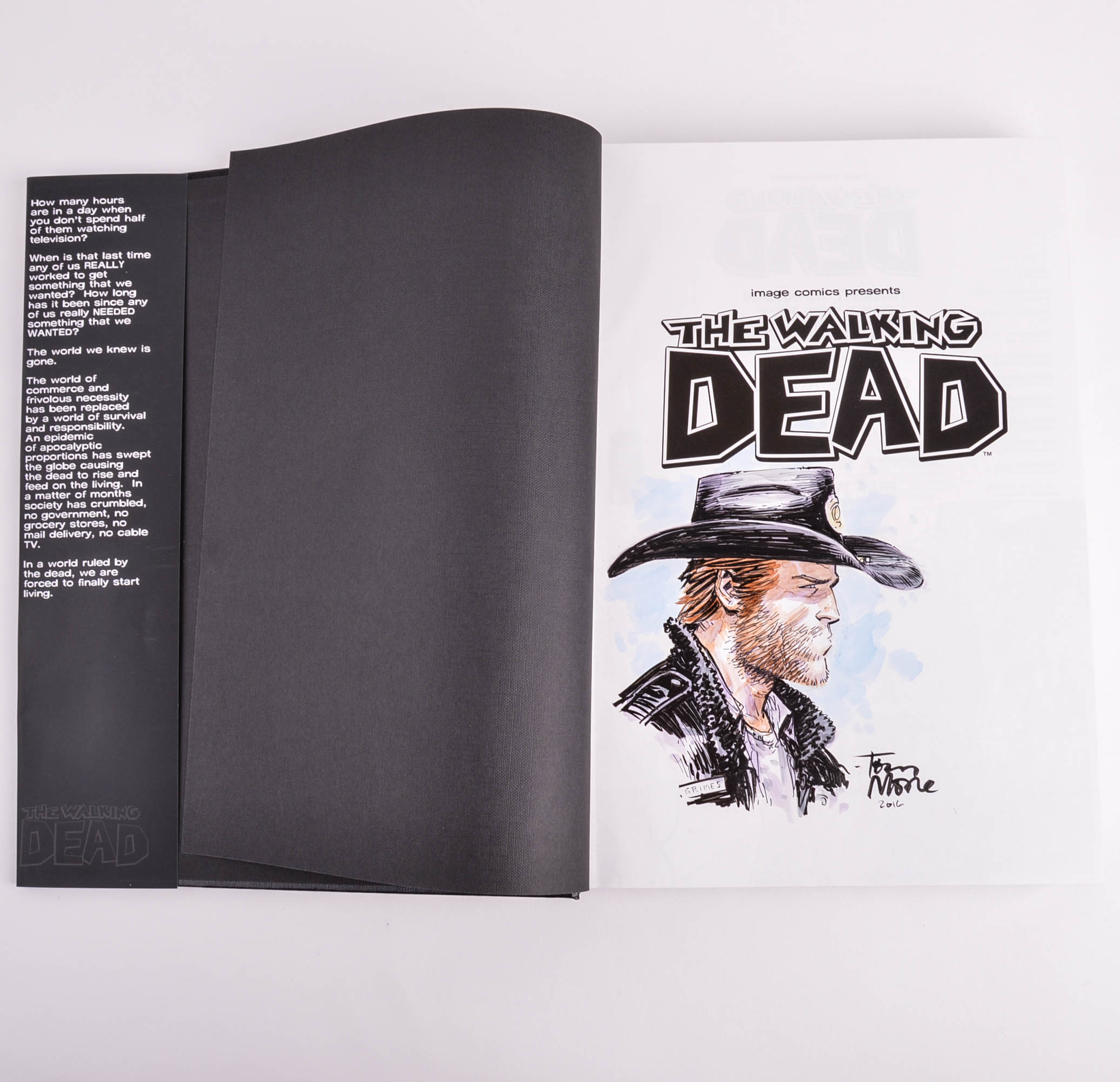 The Walking Dead Book 1 Omnibus First Printing Hardcover with Tony Moore Copic Painted Rick Grimes