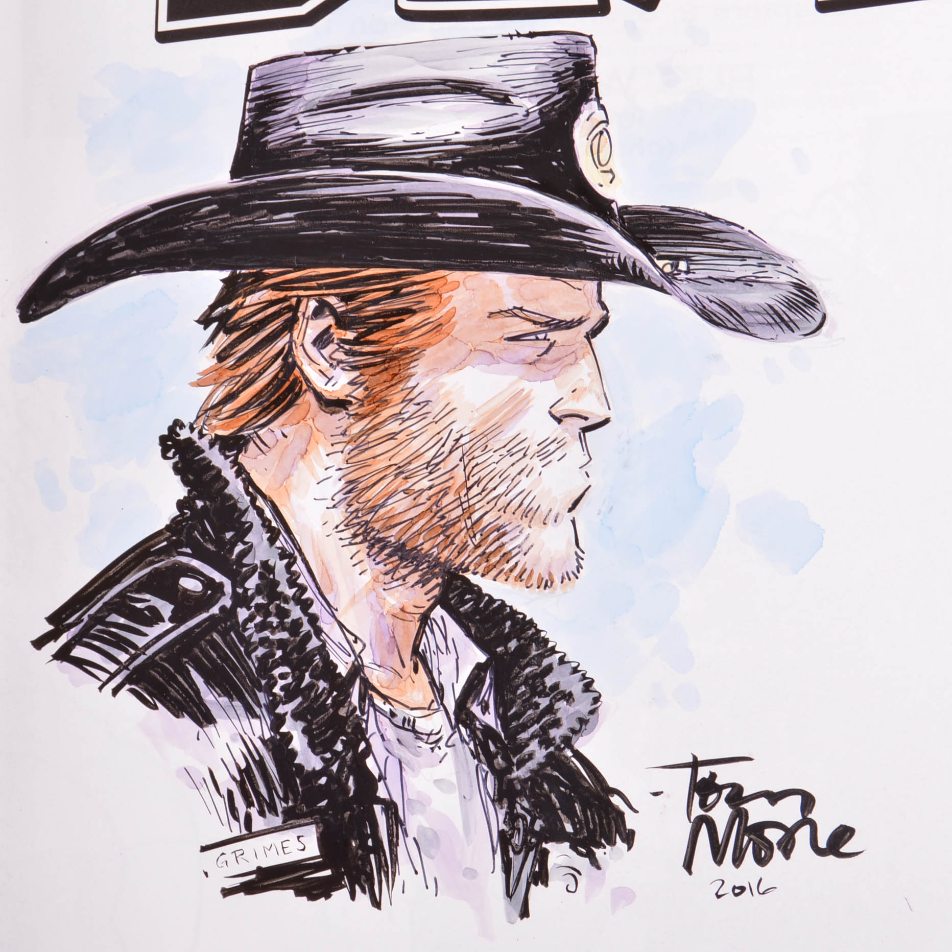 The Walking Dead Book 1 Omnibus First Printing Hardcover with Tony Moore Copic Painted Rick Grimes