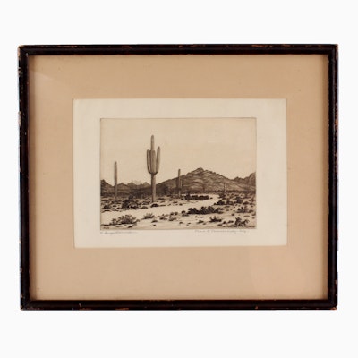George Elbert Burr Etching "Road to Paradise Valley" George Elbert Burr Etching "Road to Paradise Valley"