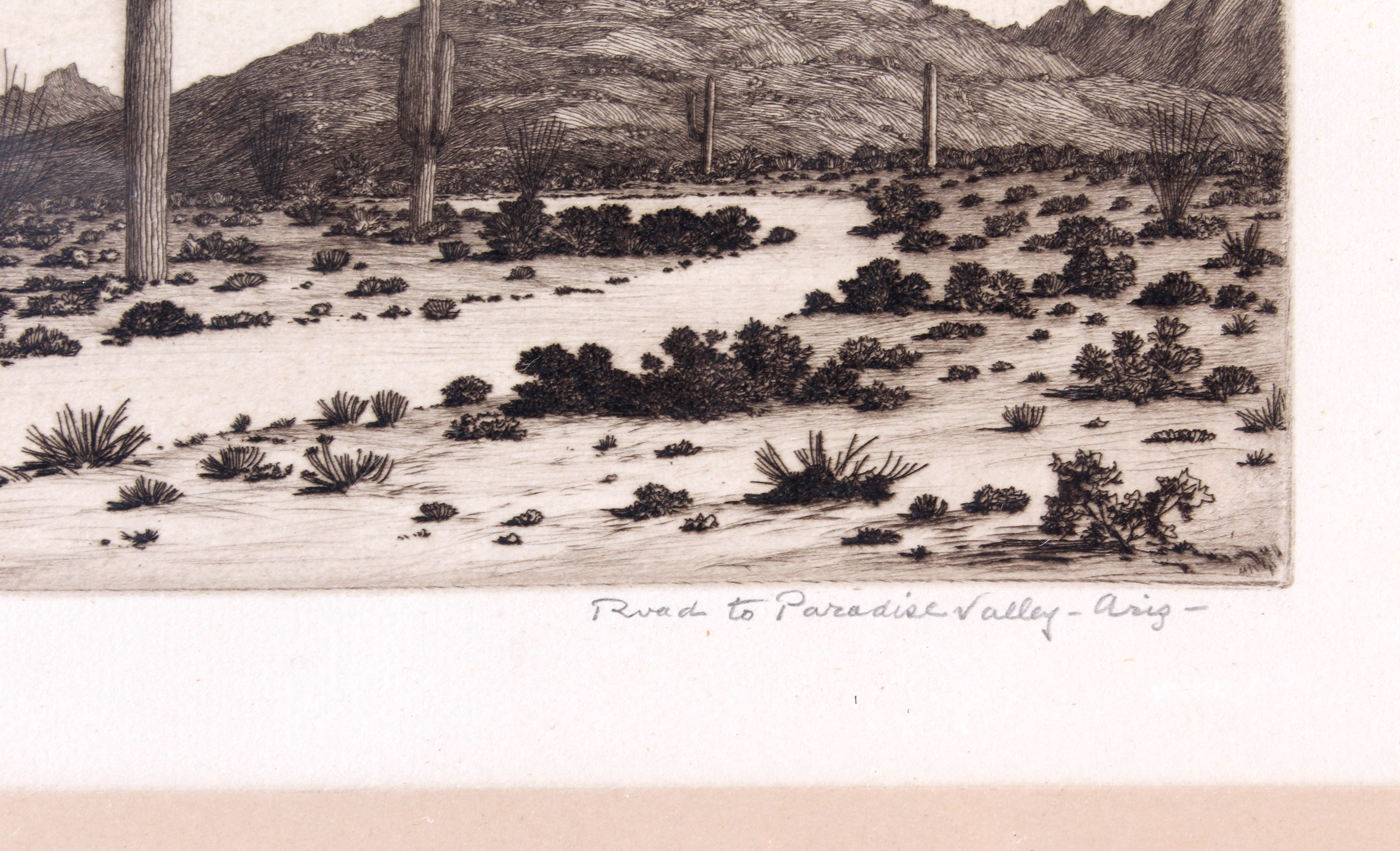 George Elbert Burr Etching "Road to Paradise Valley"