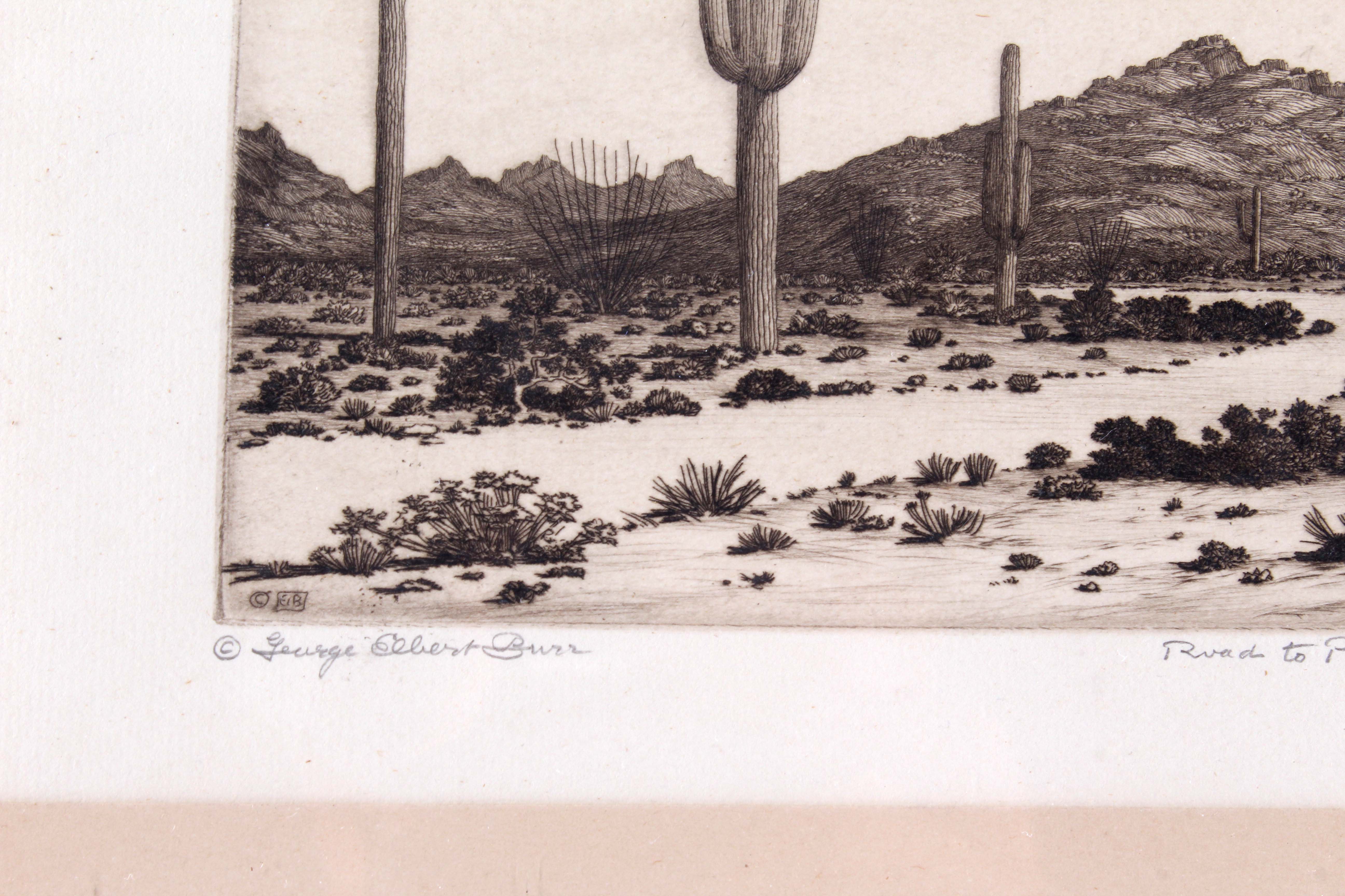 George Elbert Burr Etching "Road to Paradise Valley"