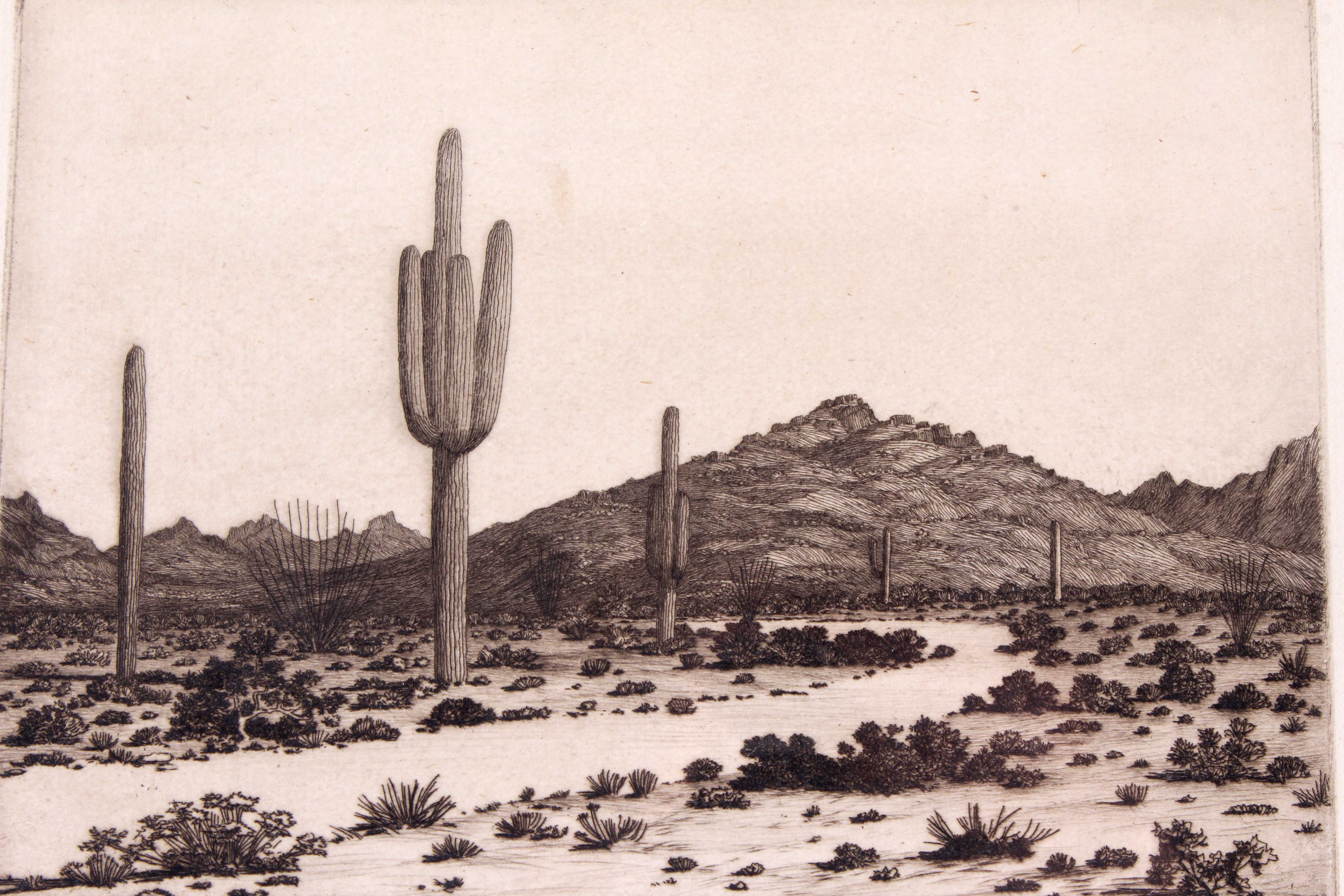 George Elbert Burr Etching "Road to Paradise Valley"