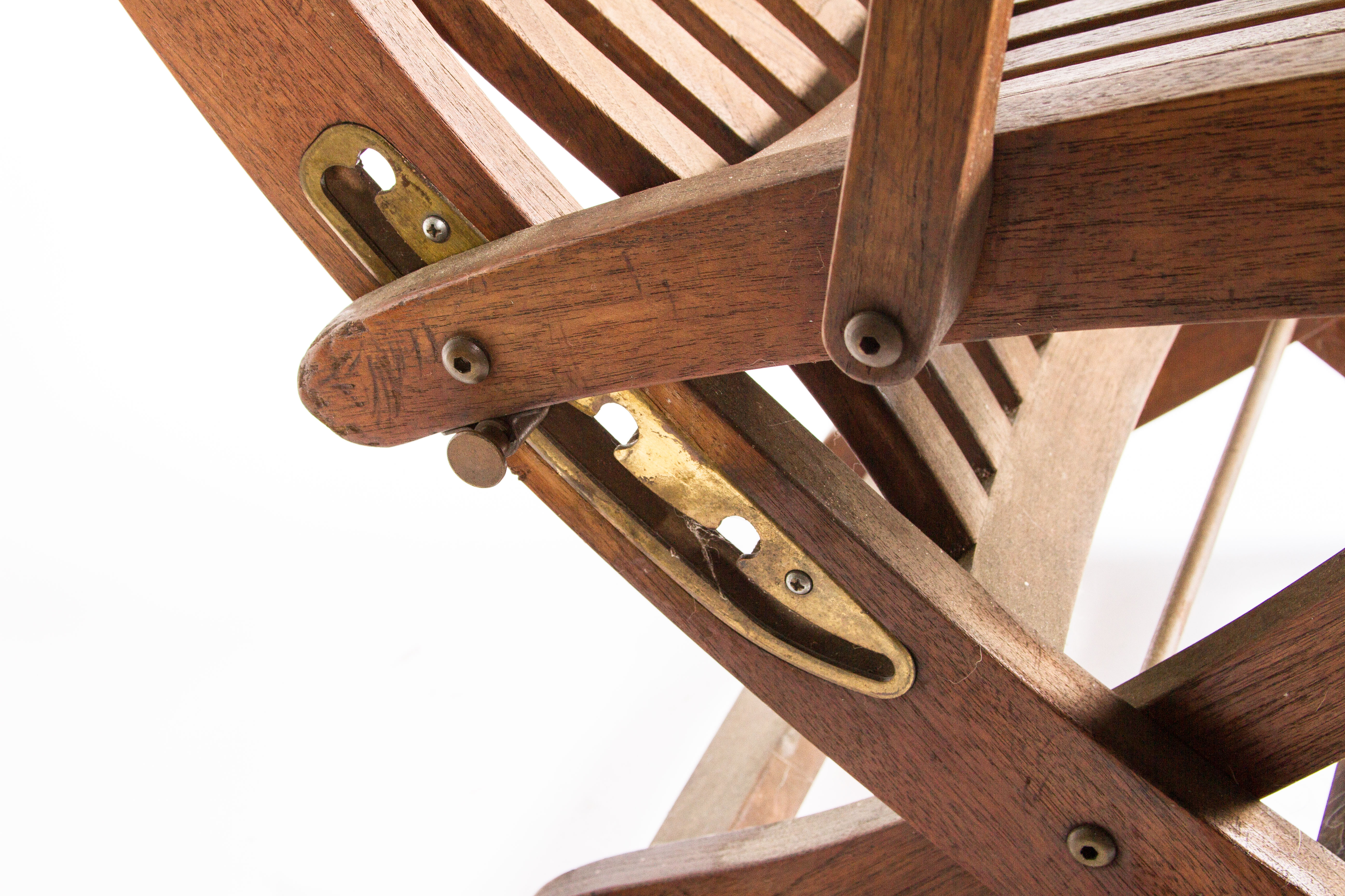 Pair Folding Teak Lounge Chairs