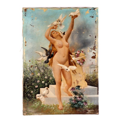 Lionel-Noel Royer Original 19th Century Oil Painting Lionel-Noel Royer Original 19th Century Oil Painting
