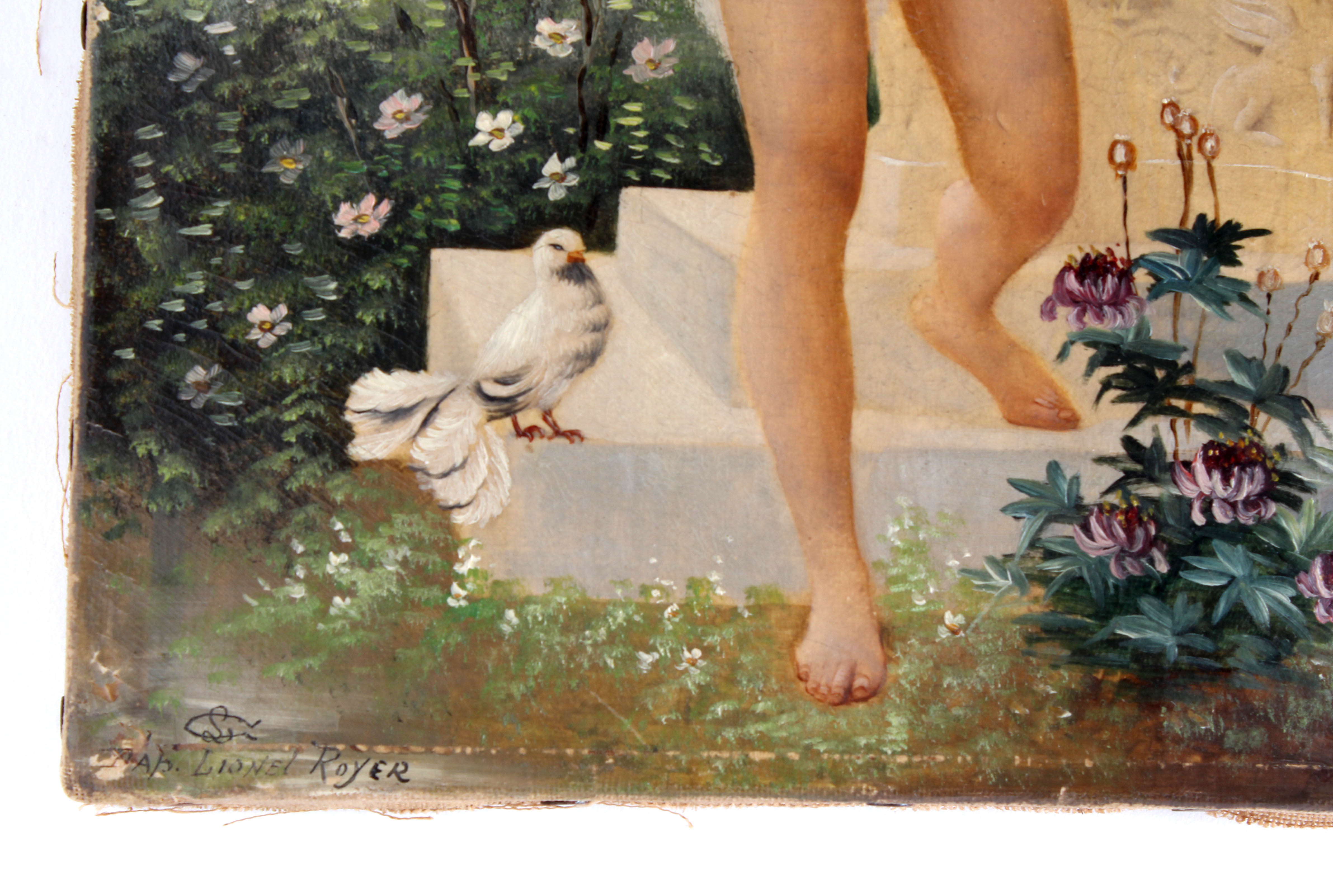 Lionel-Noel Royer Original 19th Century Oil Painting