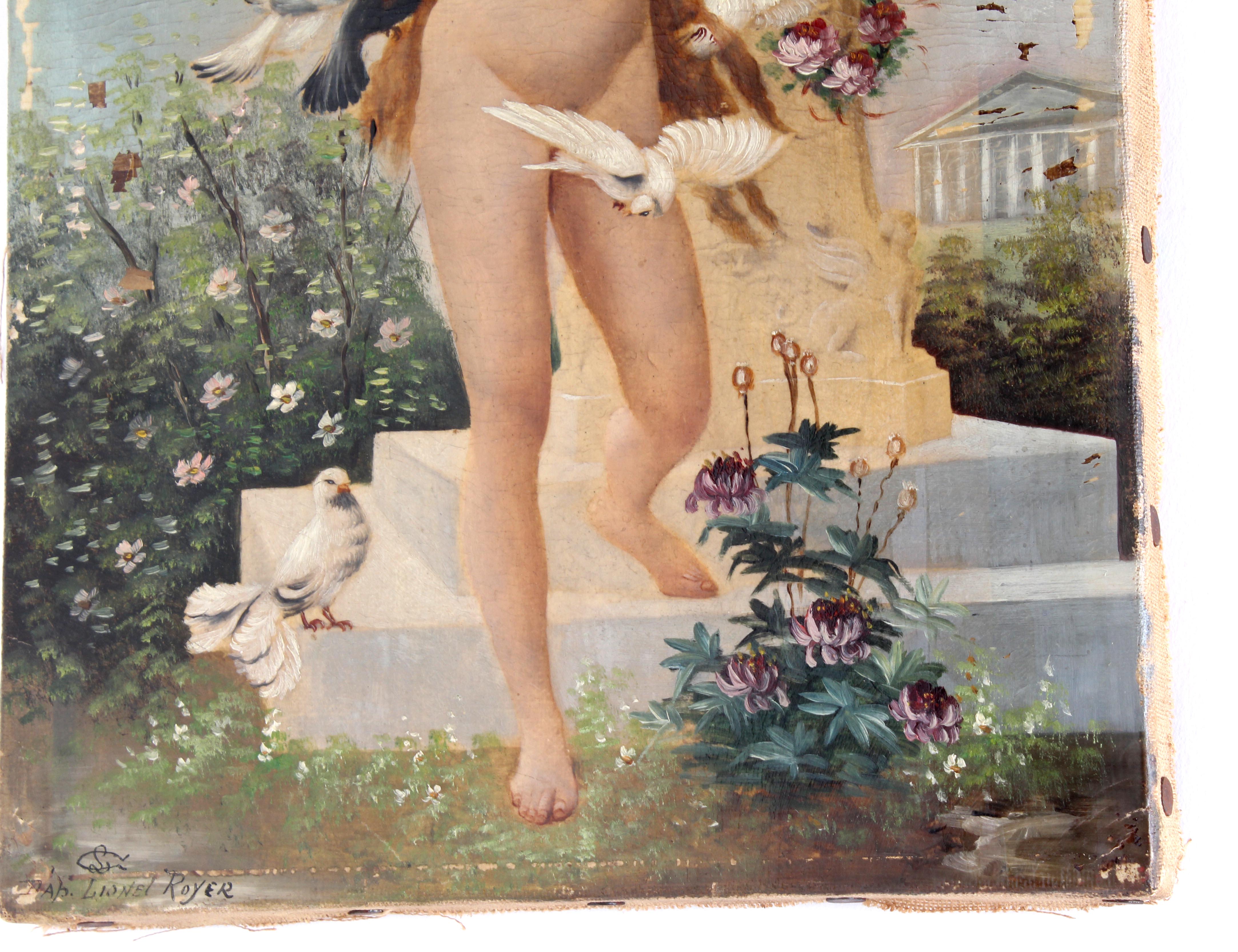 Lionel-Noel Royer Original 19th Century Oil Painting