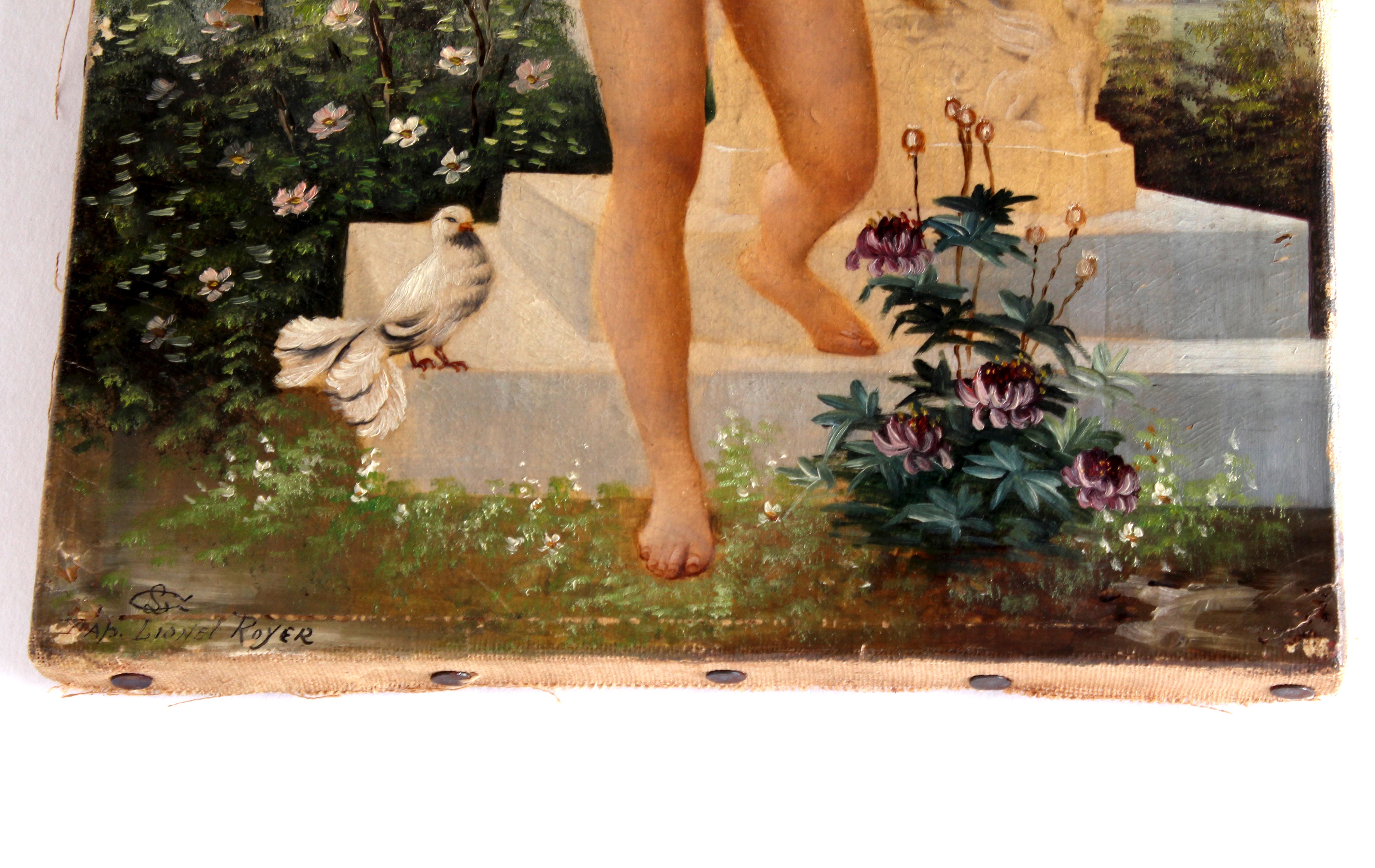 Lionel-Noel Royer Original 19th Century Oil Painting