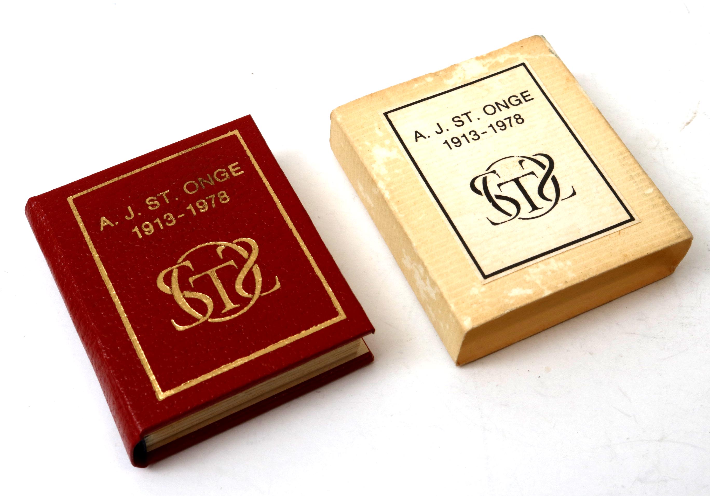 Five Leather Bound Miniature Books Published by St. Onge Press