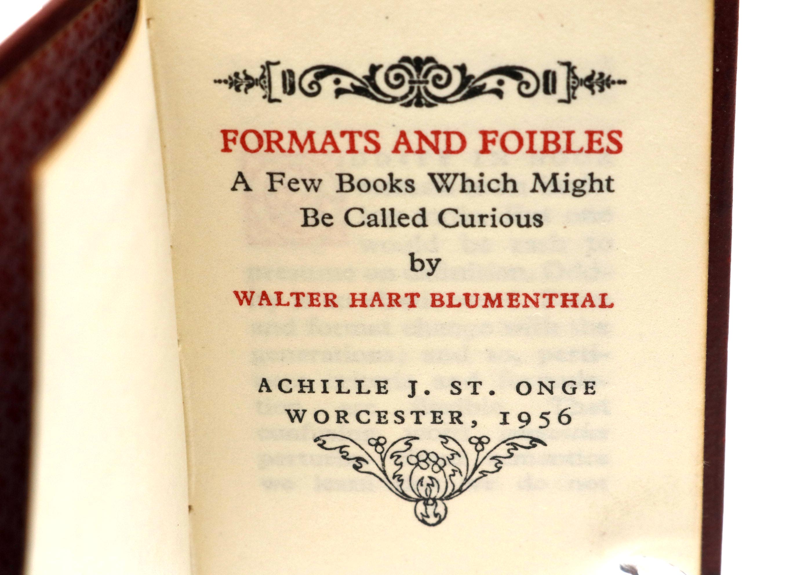 Five Leather Bound Miniature Books Published by St. Onge Press