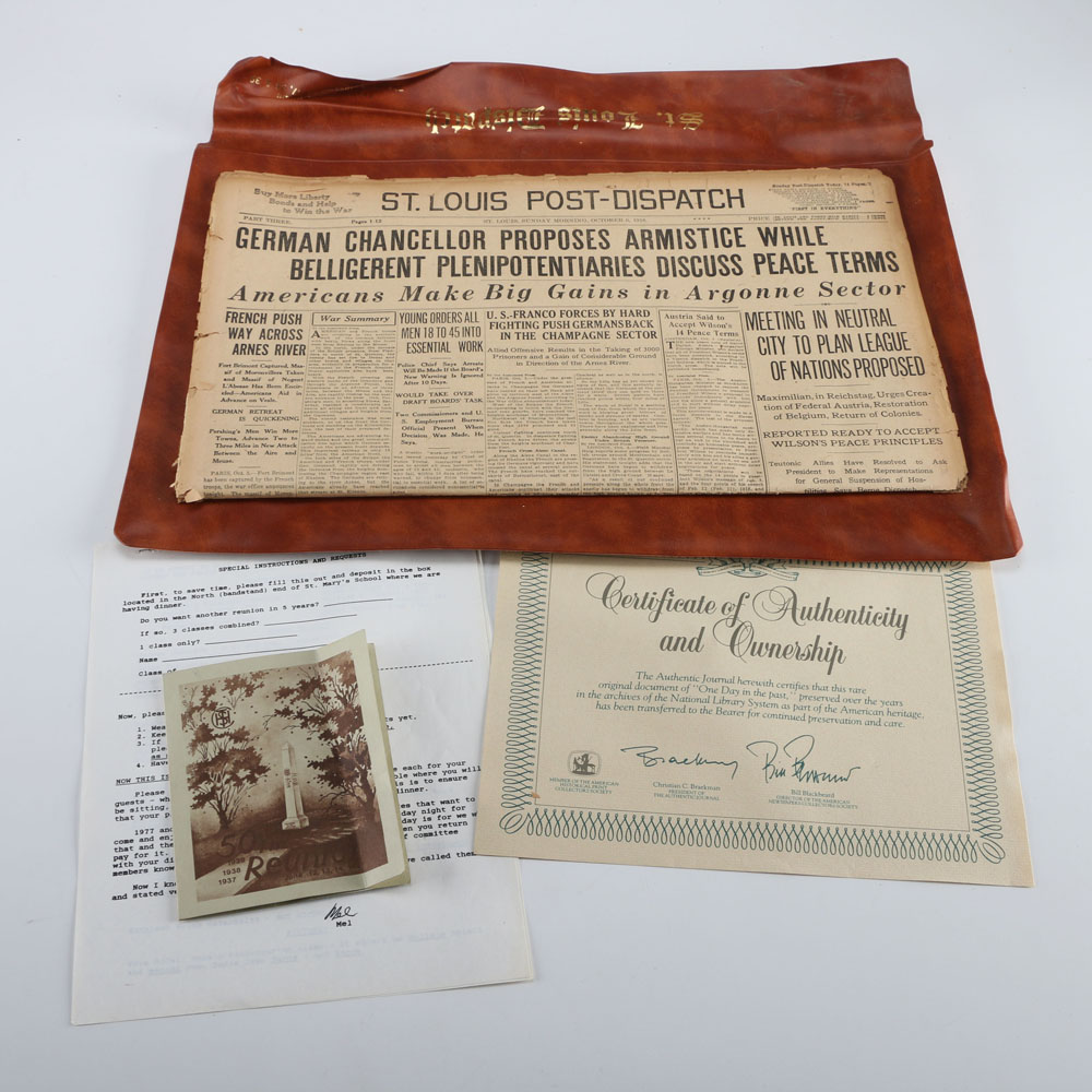 Antique St. Louis Post Dispatch Newspapers