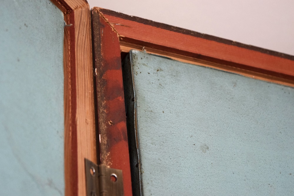 20th Century Four Panel Hand Painted Canvas Screen