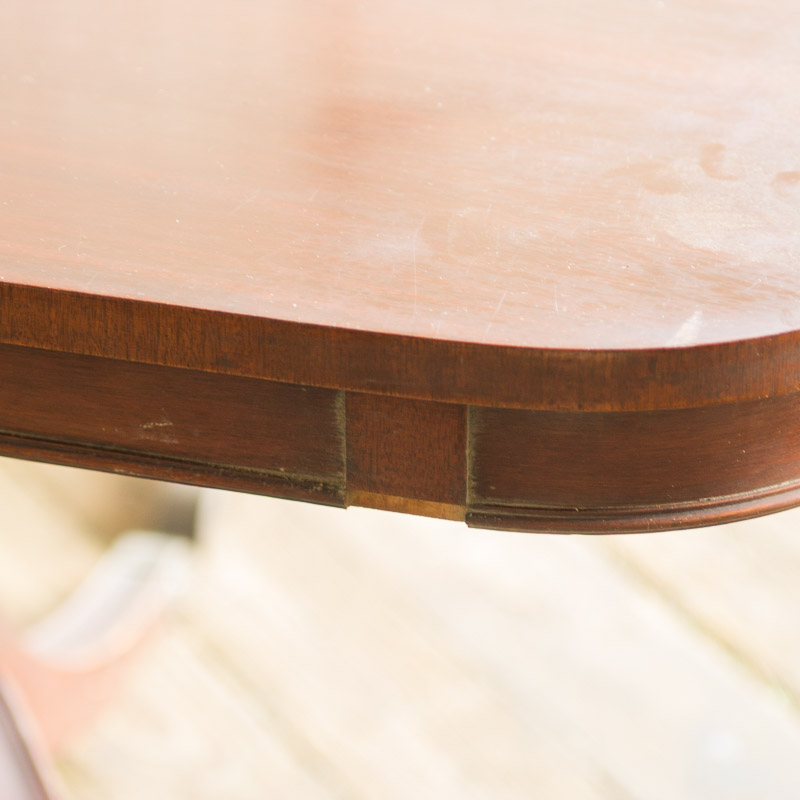 Vintage Sheraton Style Pedestal Dining Table and Chairs