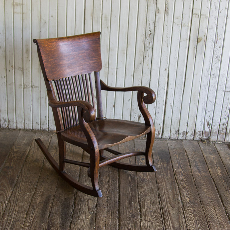 Antique Tiger Oak Rocking Chair