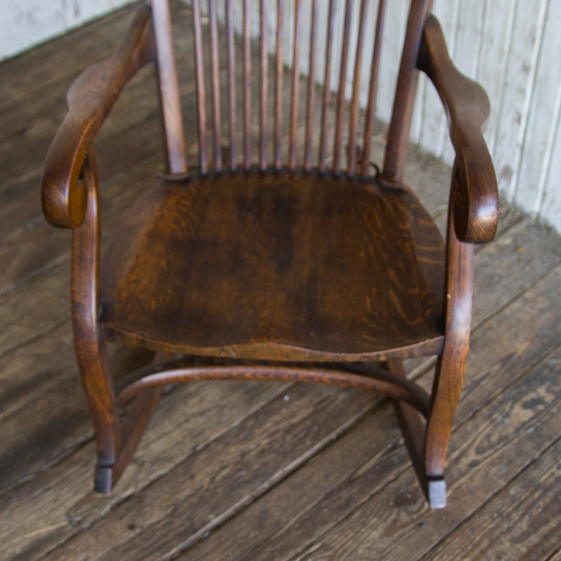Antique Tiger Oak Rocking Chair
