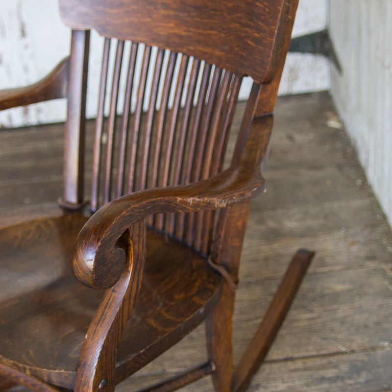 Antique Tiger Oak Rocking Chair