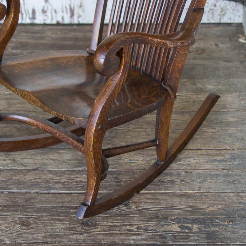 Antique Tiger Oak Rocking Chair
