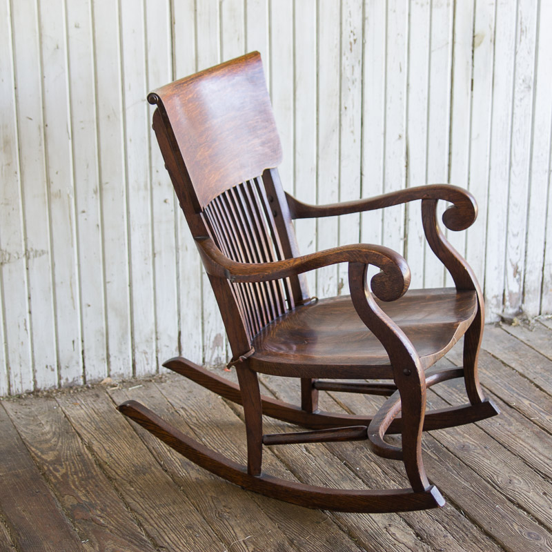 Antique Tiger Oak Rocking Chair