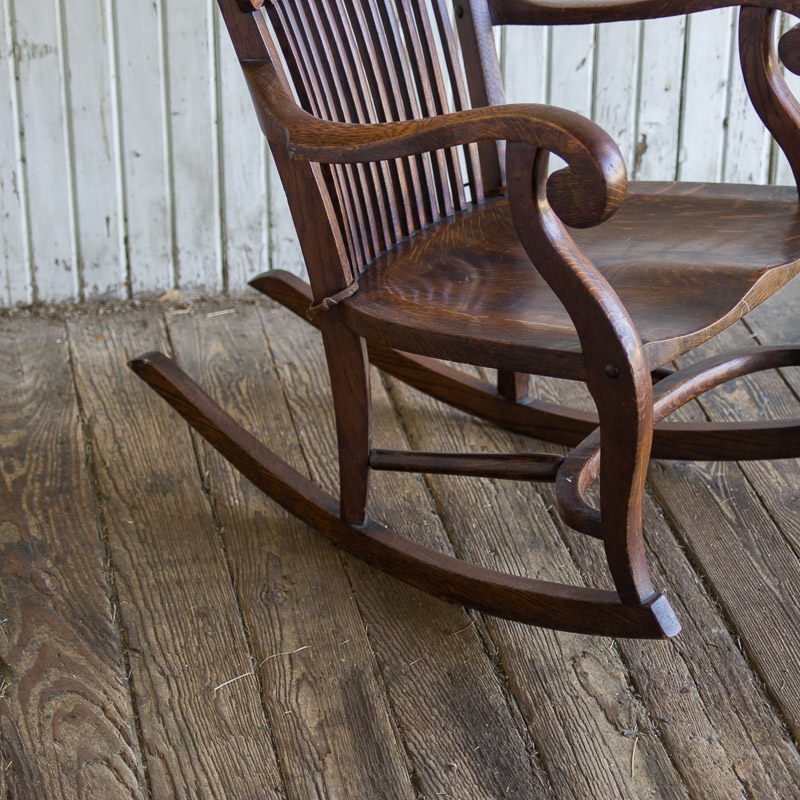 Antique Tiger Oak Rocking Chair