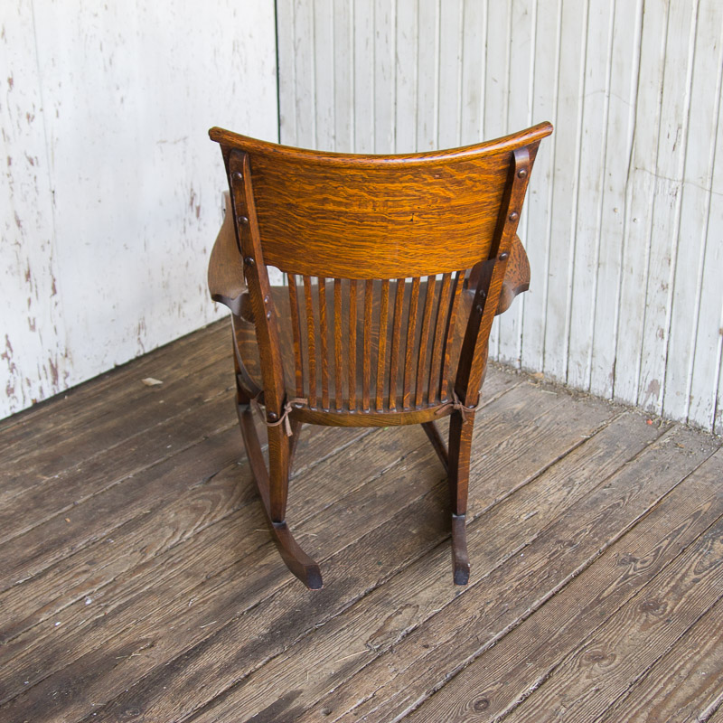 Antique Tiger Oak Rocking Chair