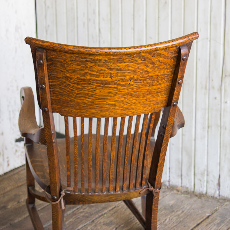 Antique Tiger Oak Rocking Chair