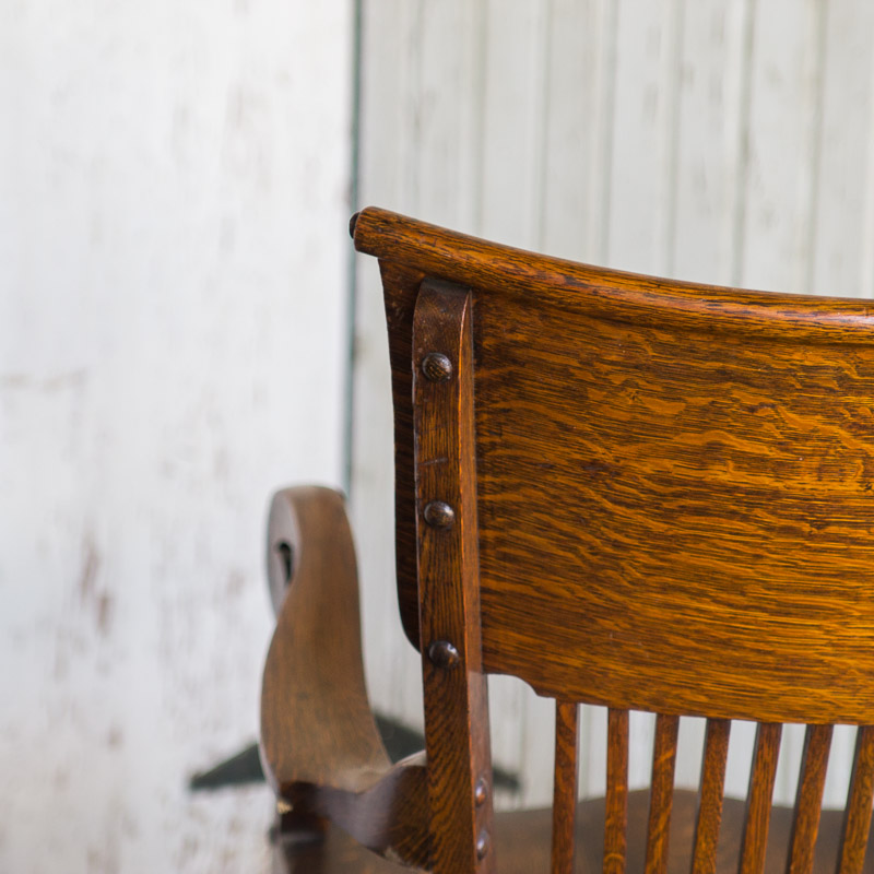 Antique Tiger Oak Rocking Chair