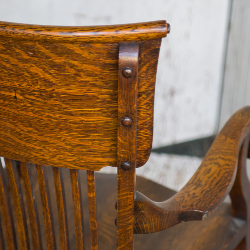 Antique Tiger Oak Rocking Chair